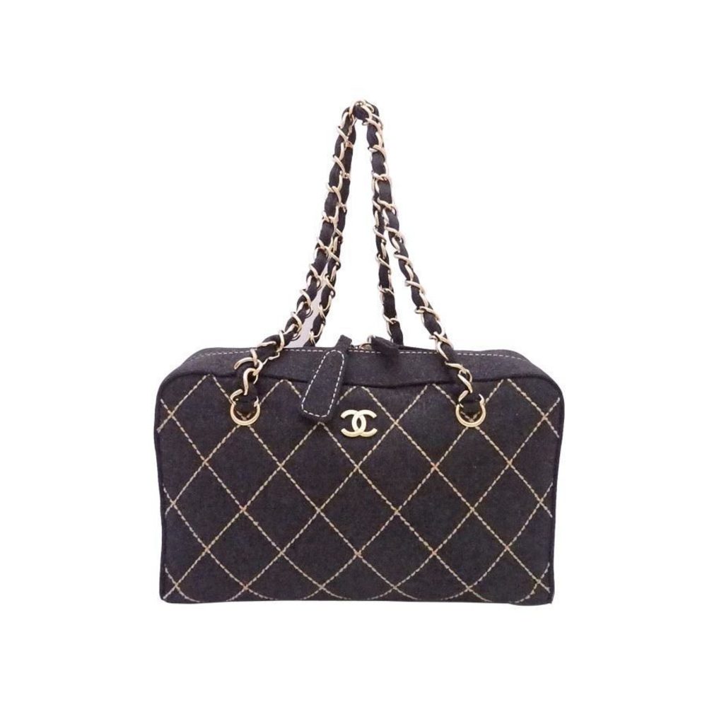 Chanel Wild Stitch Wool Chain Shoulder Bag Gray - Picture 2 of 5